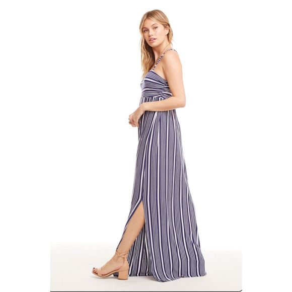 CHASER X EVEREVE NWT T Back Stretch Jersey Striped Maxi Dress // XS - Picture 2 of 9